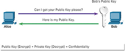 A figure shows Alice acquiring public key.