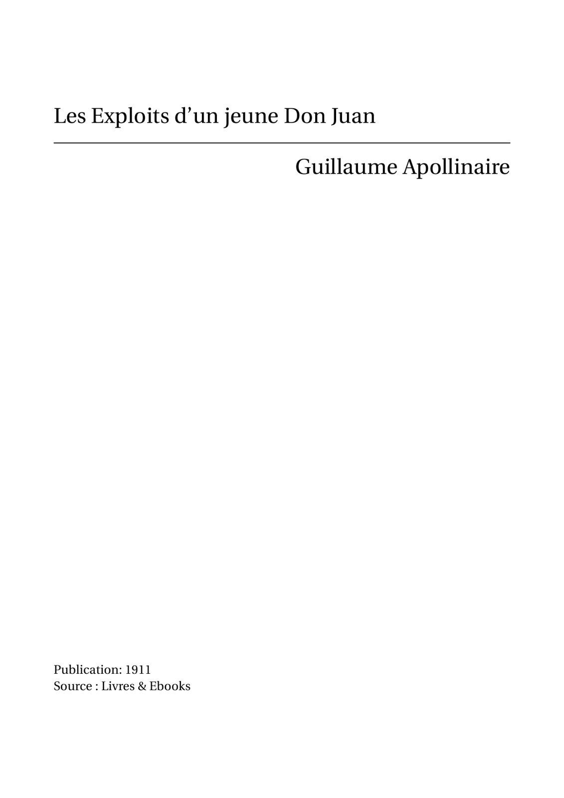 Les Exploits d'un jeune Don Juan