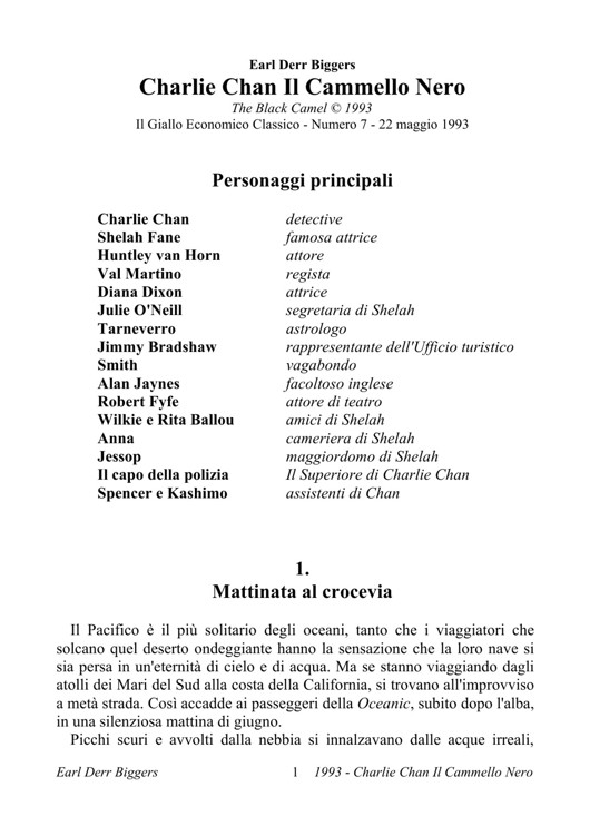 Charlie Chan Il Cammello Nero