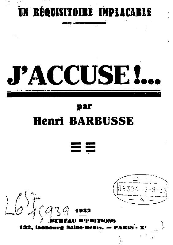 J’accuse !