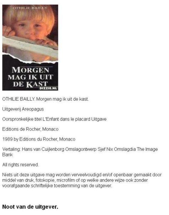 Morgen mag ik uit de kast