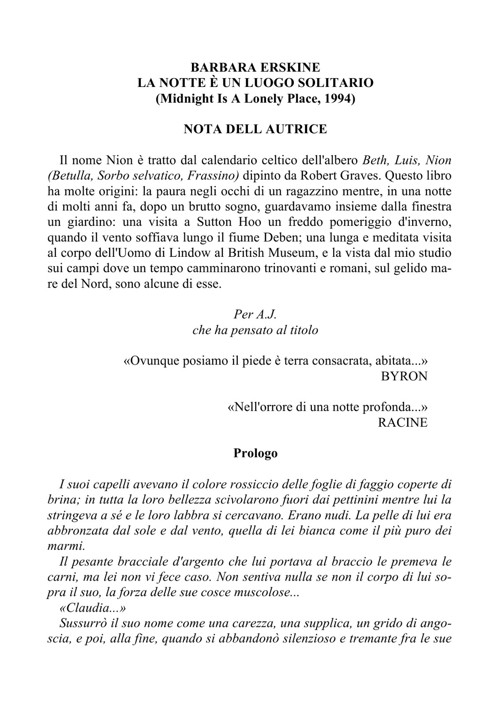 La notte è un luogo solitario