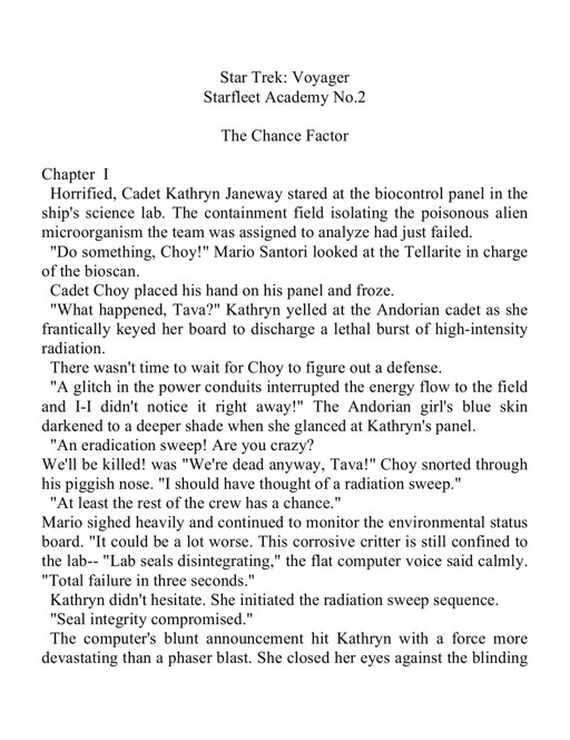 Microsoft Word - Star Trek - VOY - Starfleet Academy - 02 - The Chance Fact…