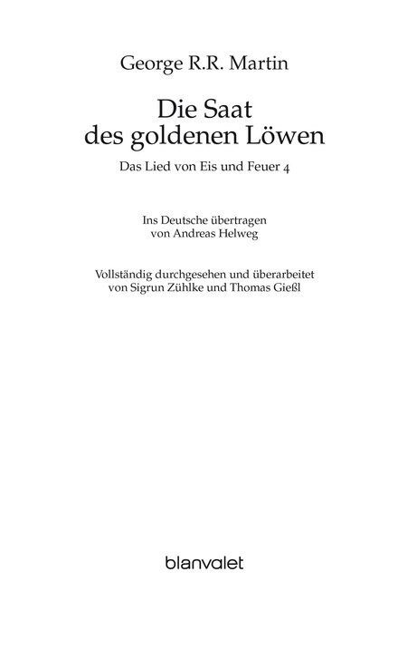 Das Lied von Eis und Feuer 4 - Die Saat des goldenen Löwen