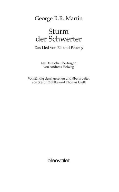 Das Lied von Eis und Feuer 05 - Martin, G: Lied von Eis und Feuer 05 - A Storm of Swords. Book Three of A Song of Ice and Fire