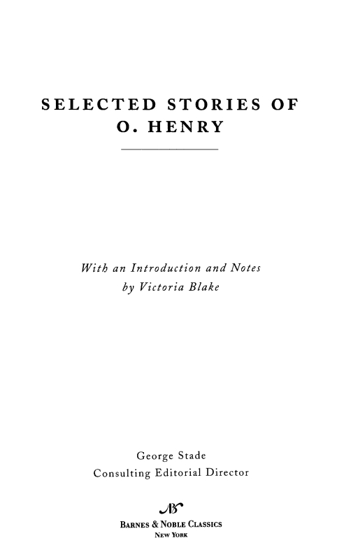 Selected Stories of O. Henry