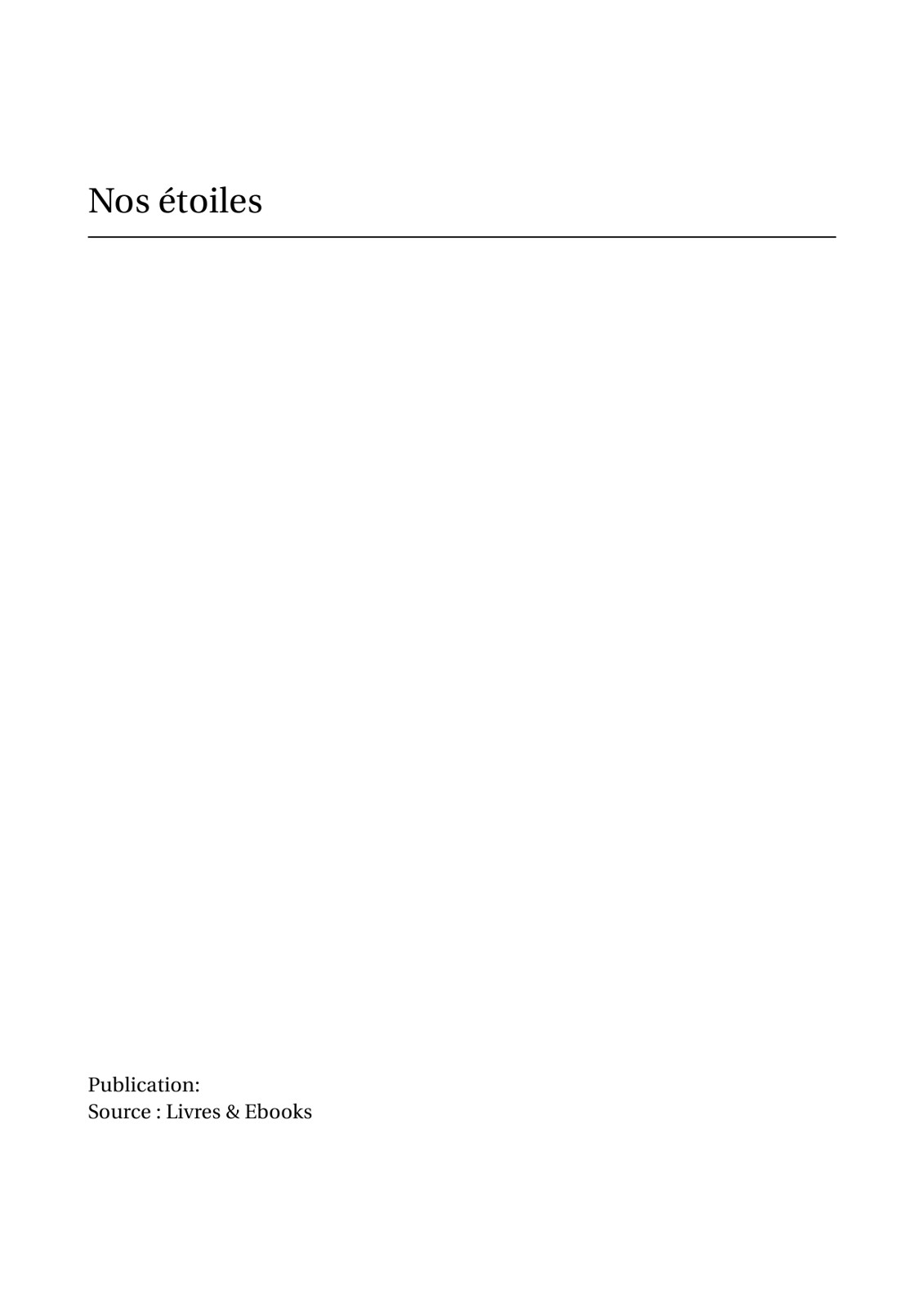 Nos étoiles