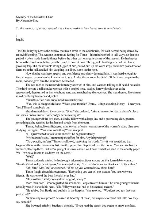 Mystery of the Sassafras Chair