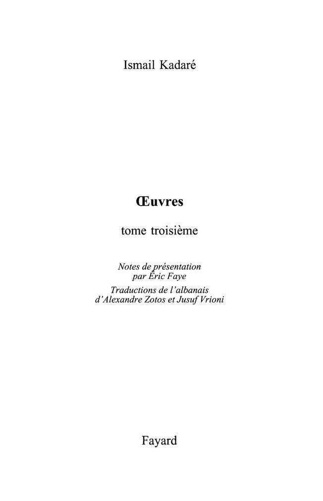 Oeuvres complètes, tome 3