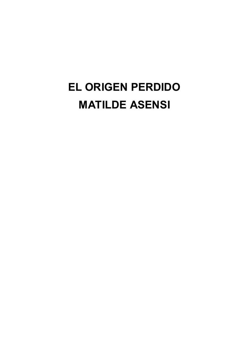 El origen perdido