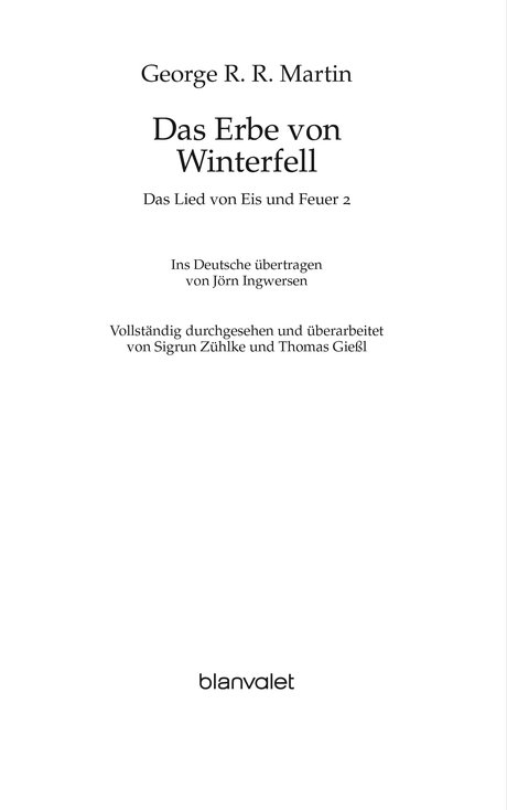 Das Lied von Eis und Feuer 02 - Das Erbe von Winterfell