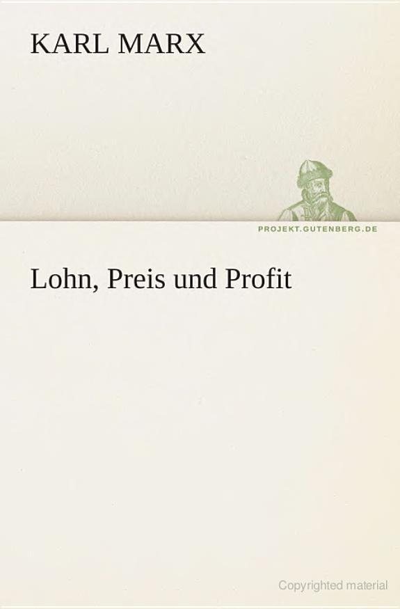 Lohn, Preis und Profit