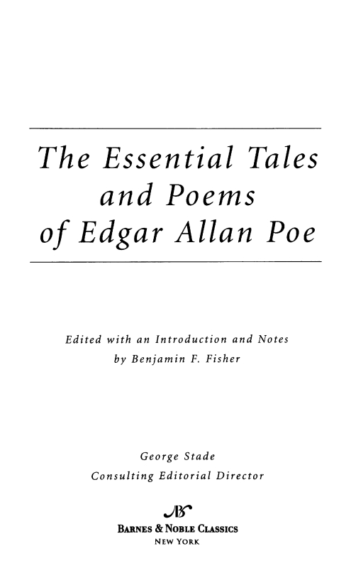 Essential Tales and Poems of Edgar Allan Poe