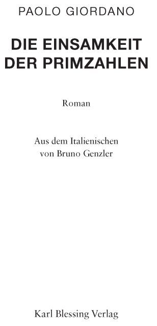 Die Einsamkeit der Primzahlen - La solitude dei numeri primi