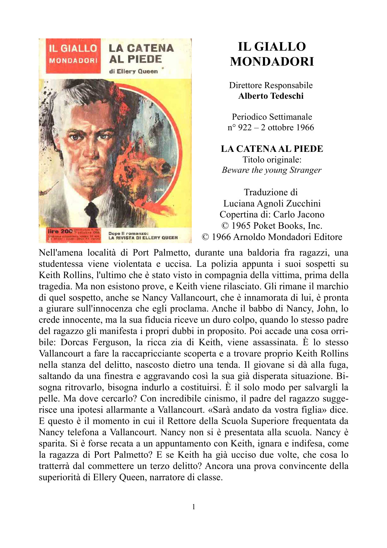1965 - La catena al piede