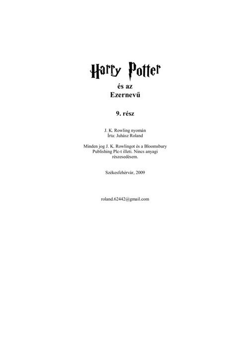 Harry Potter és az Ezernevű
