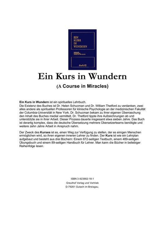 Ein Kurs in Wundern