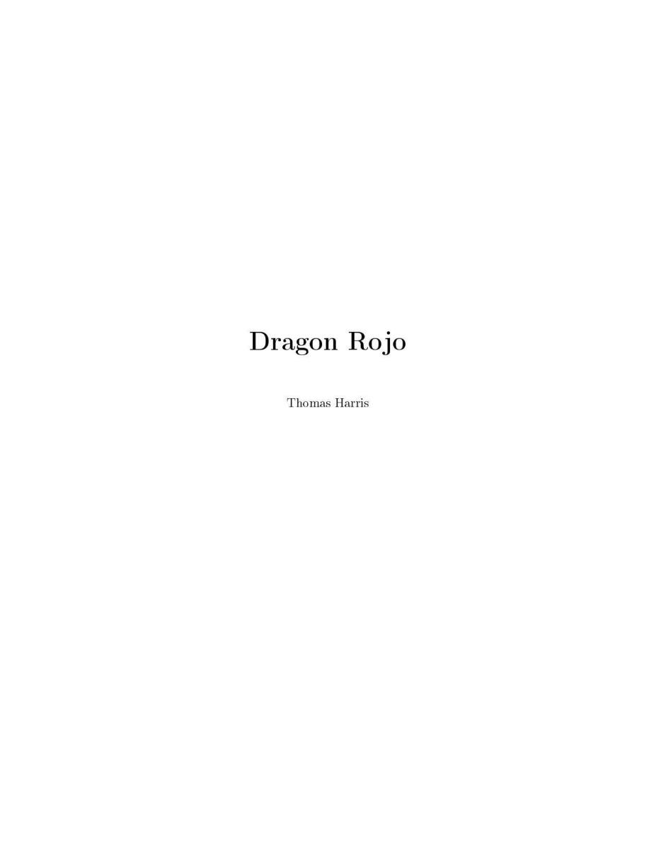 Hannibal Lecter 01 - El Dragón Rojo