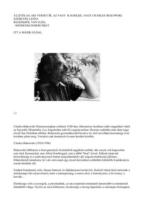Charles Bukowski verseiből