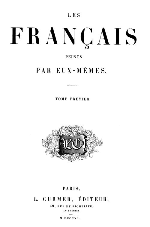 Les français peints par eux-mèmes, t.1