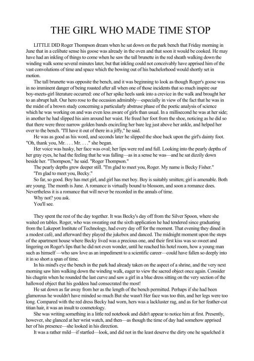 The Girl Who Made Time Stop